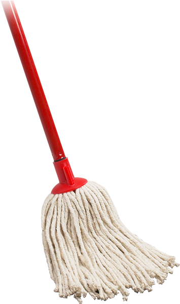 A Red Mop With A Red Handle