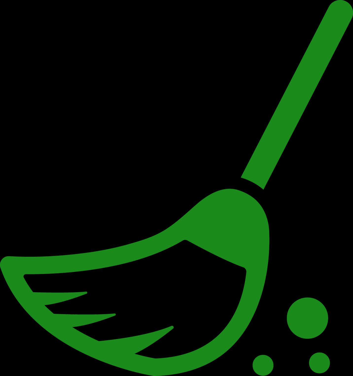 A Green Broom With Black Background