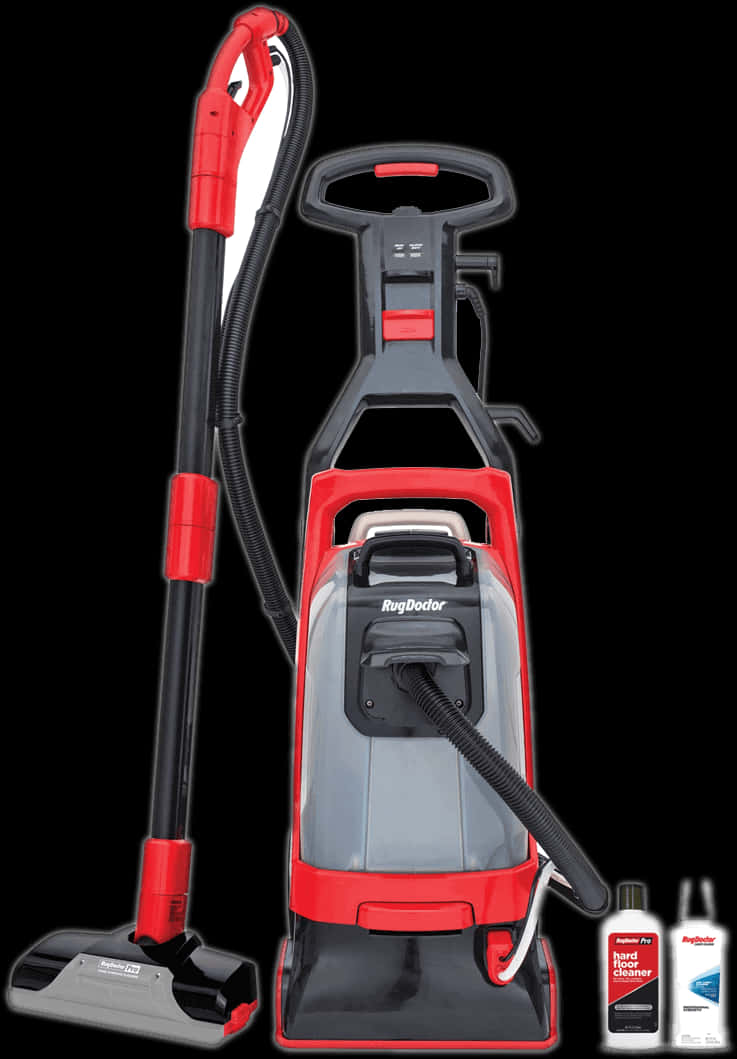 A Red And Grey Vacuum Cleaner