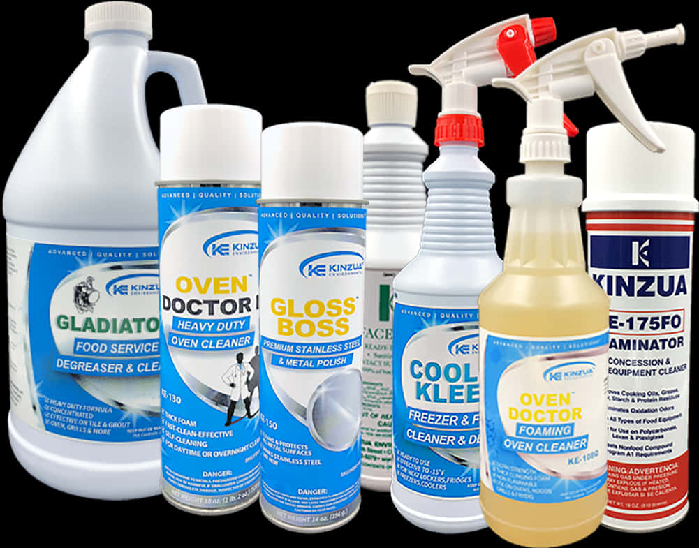 A Group Of Cleaning Products