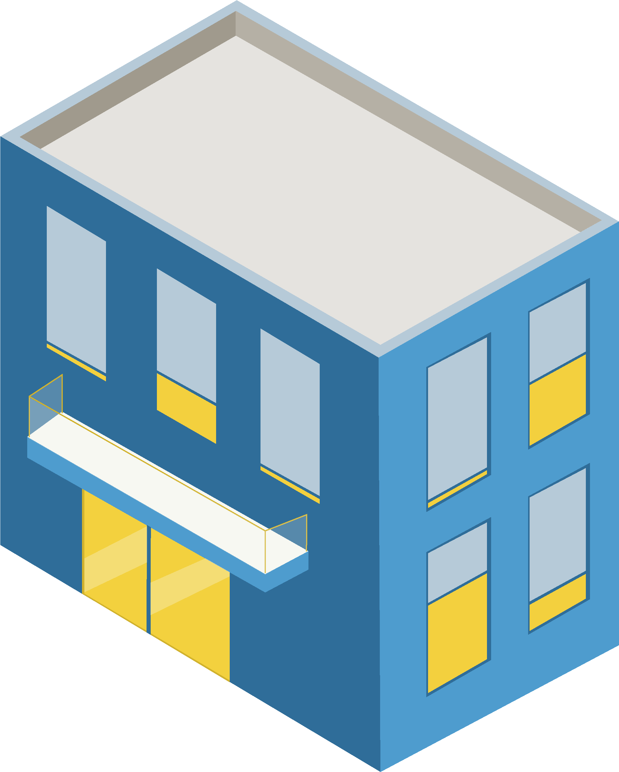 Download A Blue Building With Yellow Doors [100% Free] - FastPNG