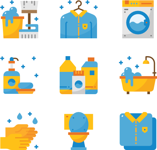 A Collection Of Icons Of Laundry