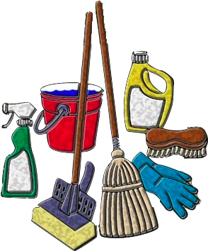 A Group Of Cleaning Supplies