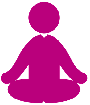 A Purple Person Sitting In A Lotus Position