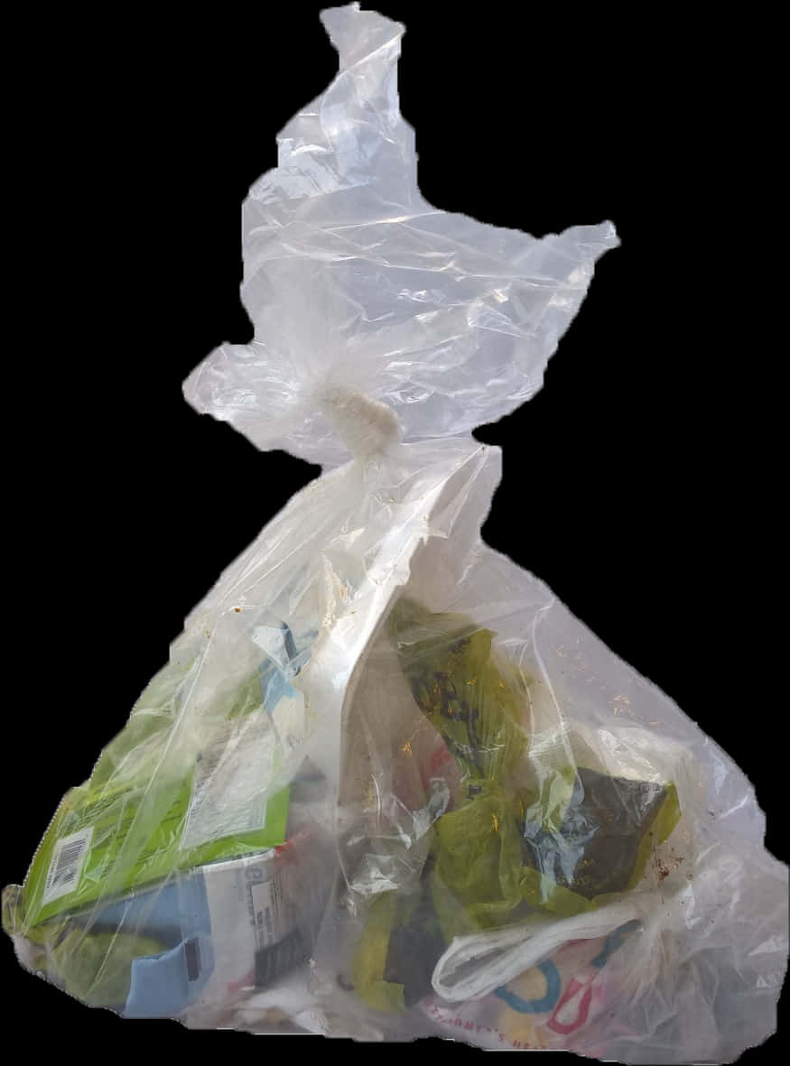 A Plastic Bag Full Of Garbage