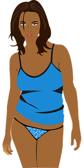 A Woman In A Blue Tank Top