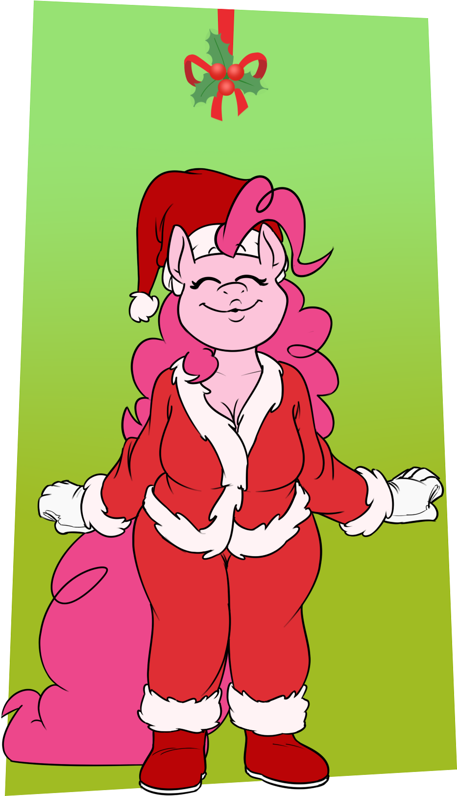 Cartoon A Cartoon Of A Woman In A Santa Outfit