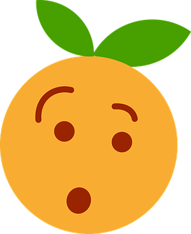 A Cartoon Orange With A Surprised Face