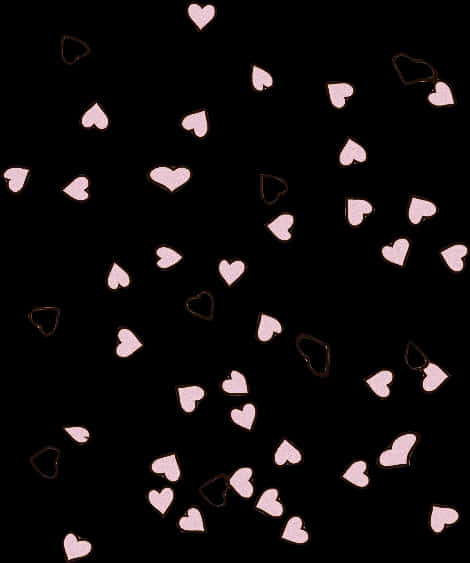 A Black Background With Pink Hearts