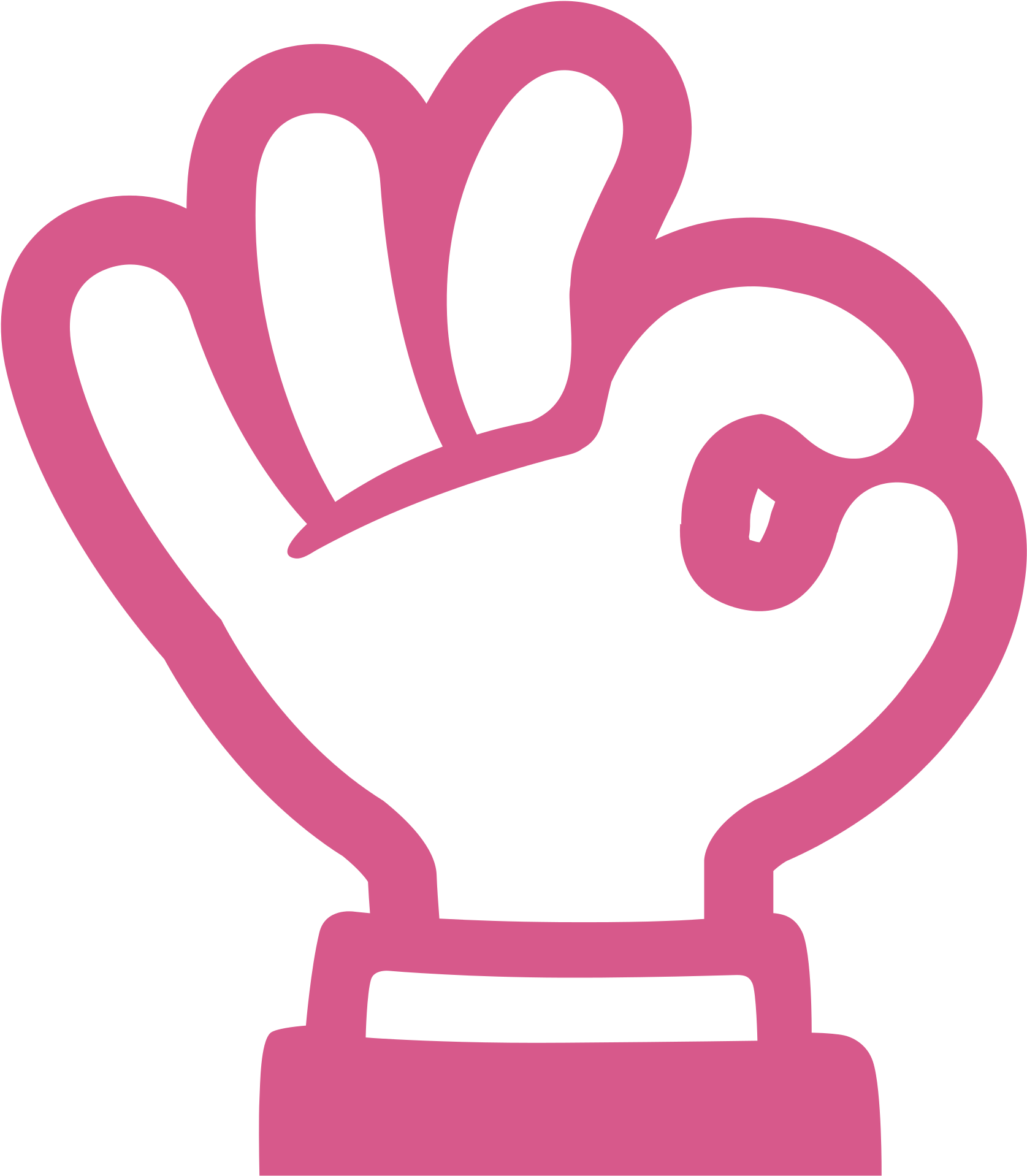 A Cartoon Hand With A Pink Outline