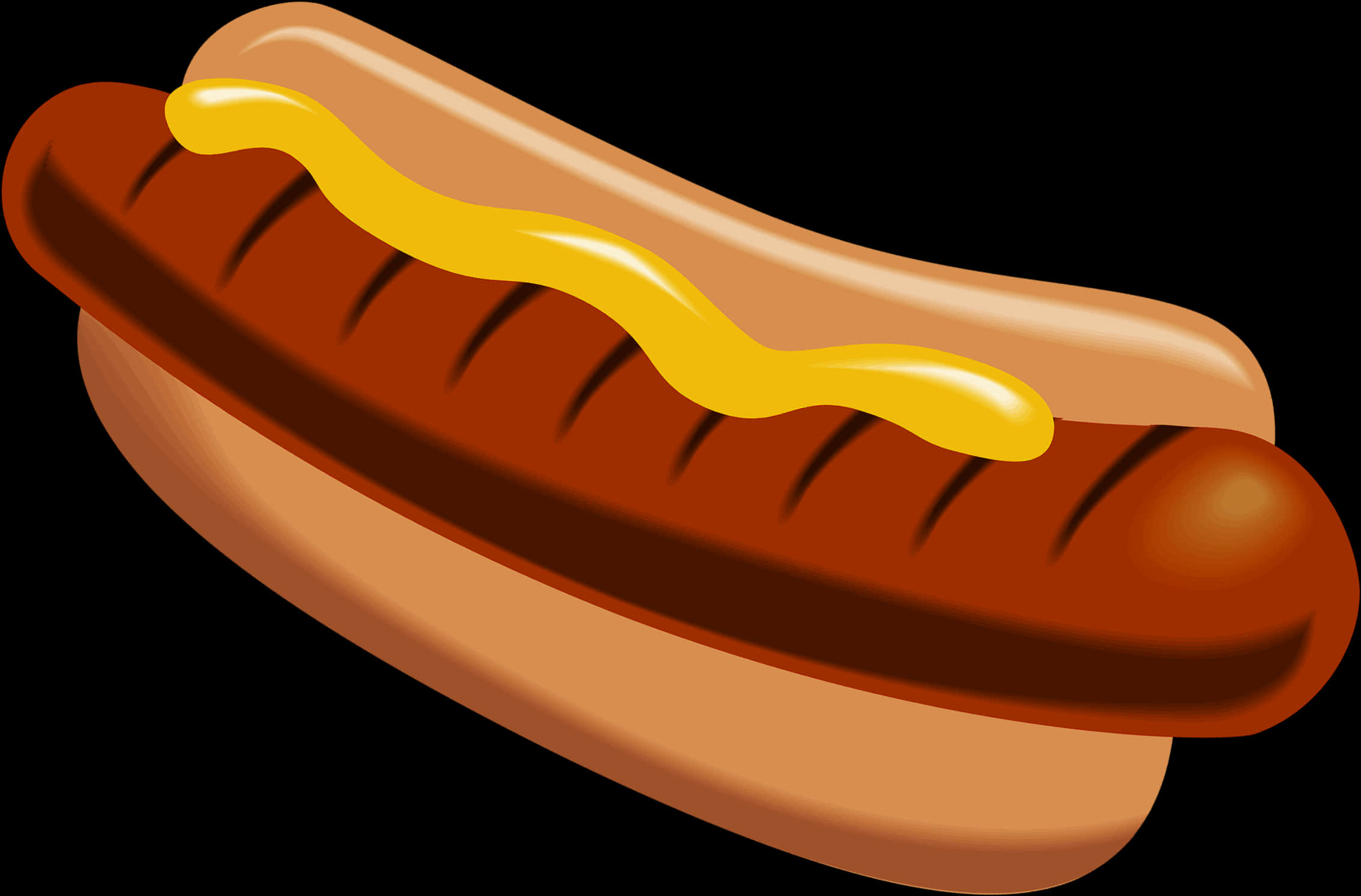 A Hot Dog With Mustard On It