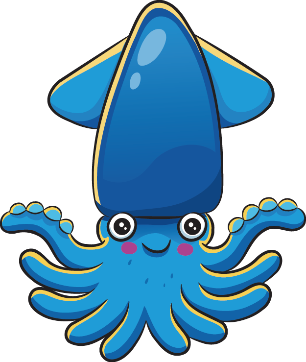 A Cartoon Of A Squid