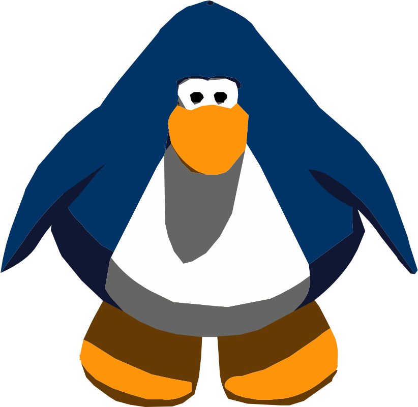 A Cartoon Penguin With A Blue And White Body