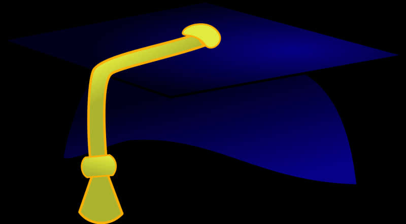 A Yellow Faucet With A Blue Graduation Cap