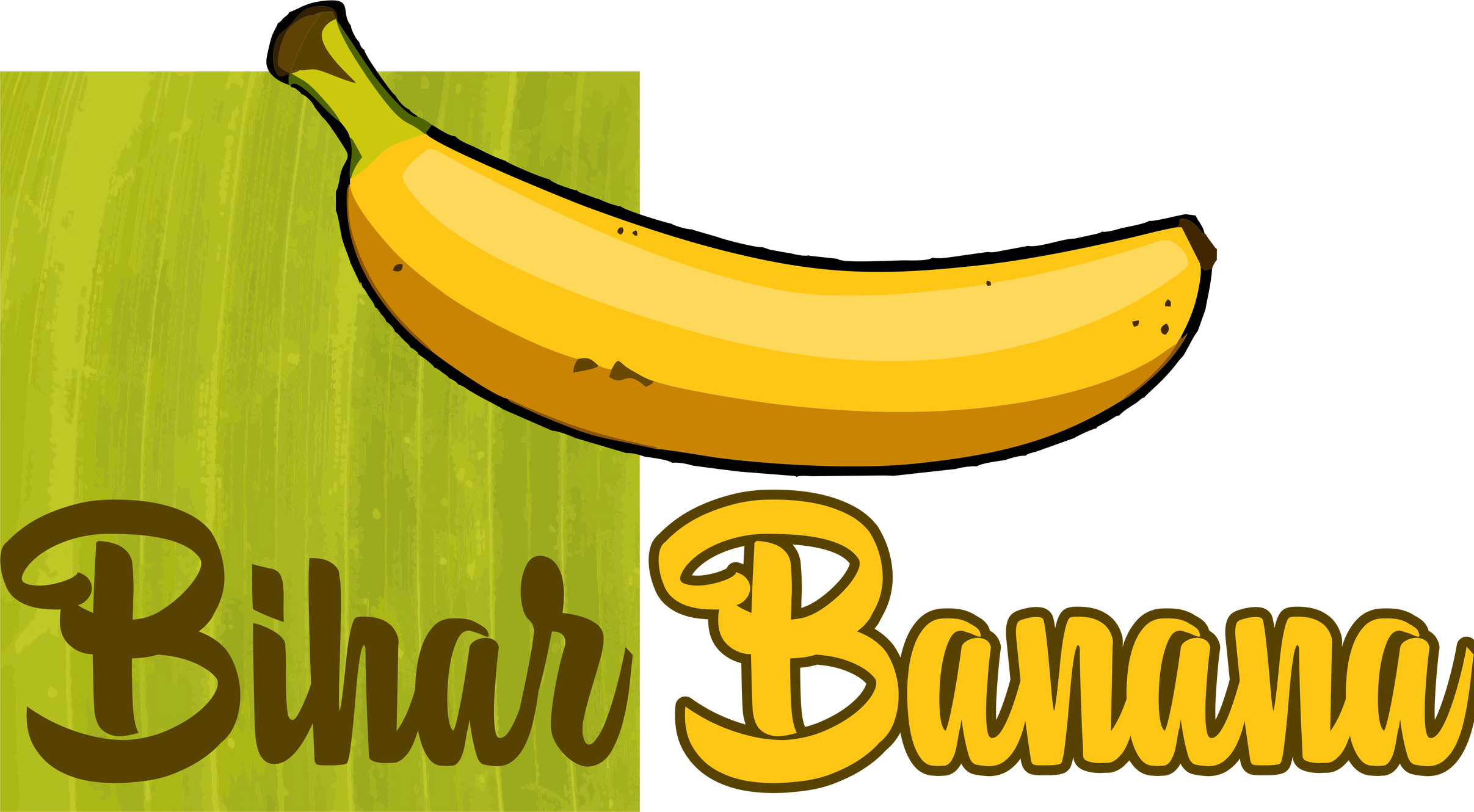 A Yellow Banana With Green And Black Background