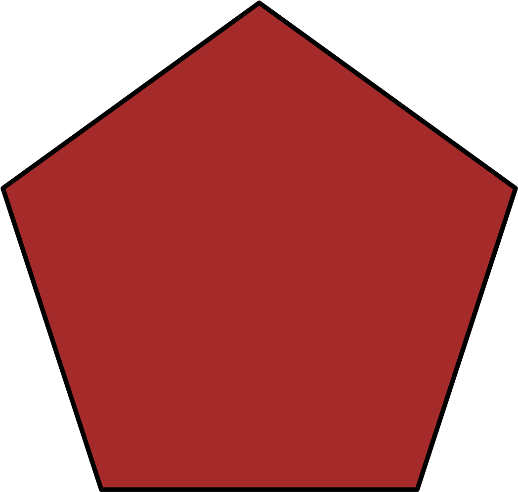 A Red Hexagon With Black Background