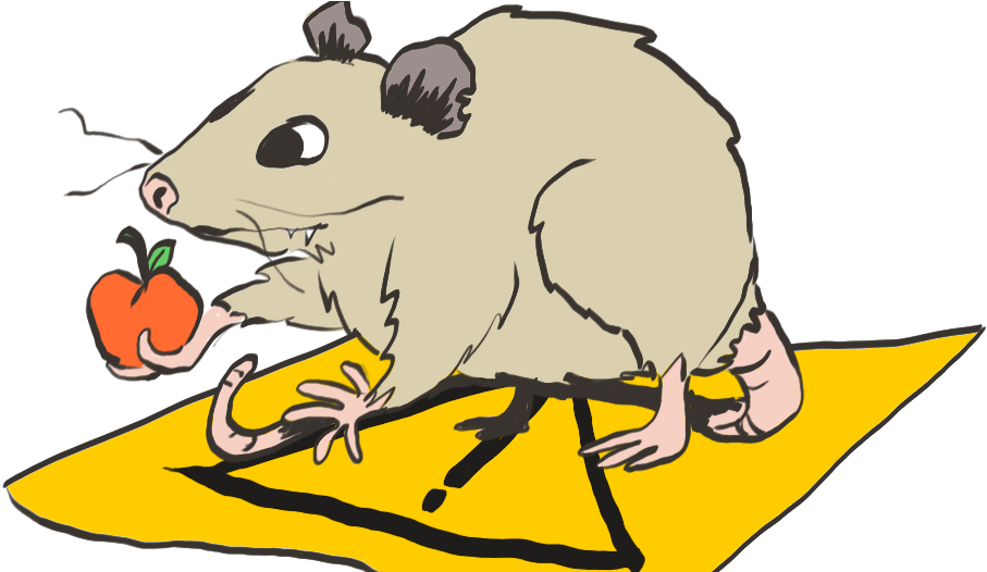 A Mouse On A Yellow Sign