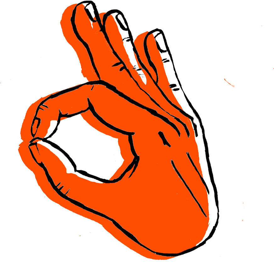 An Orange Hand Making A Gesture