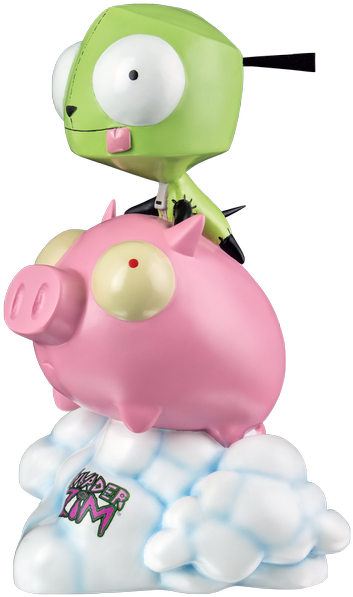 A Cartoon Character On Top Of A Pink Pig