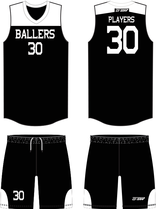 A Black Basketball Jersey And Shorts