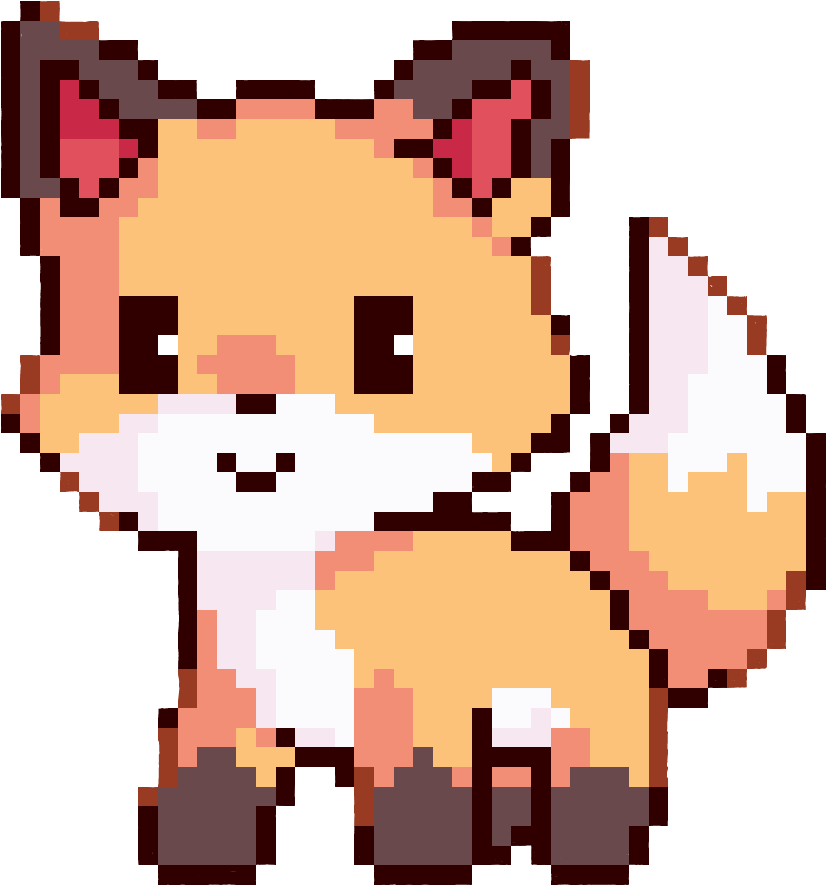 A Pixel Art Of A Fox
