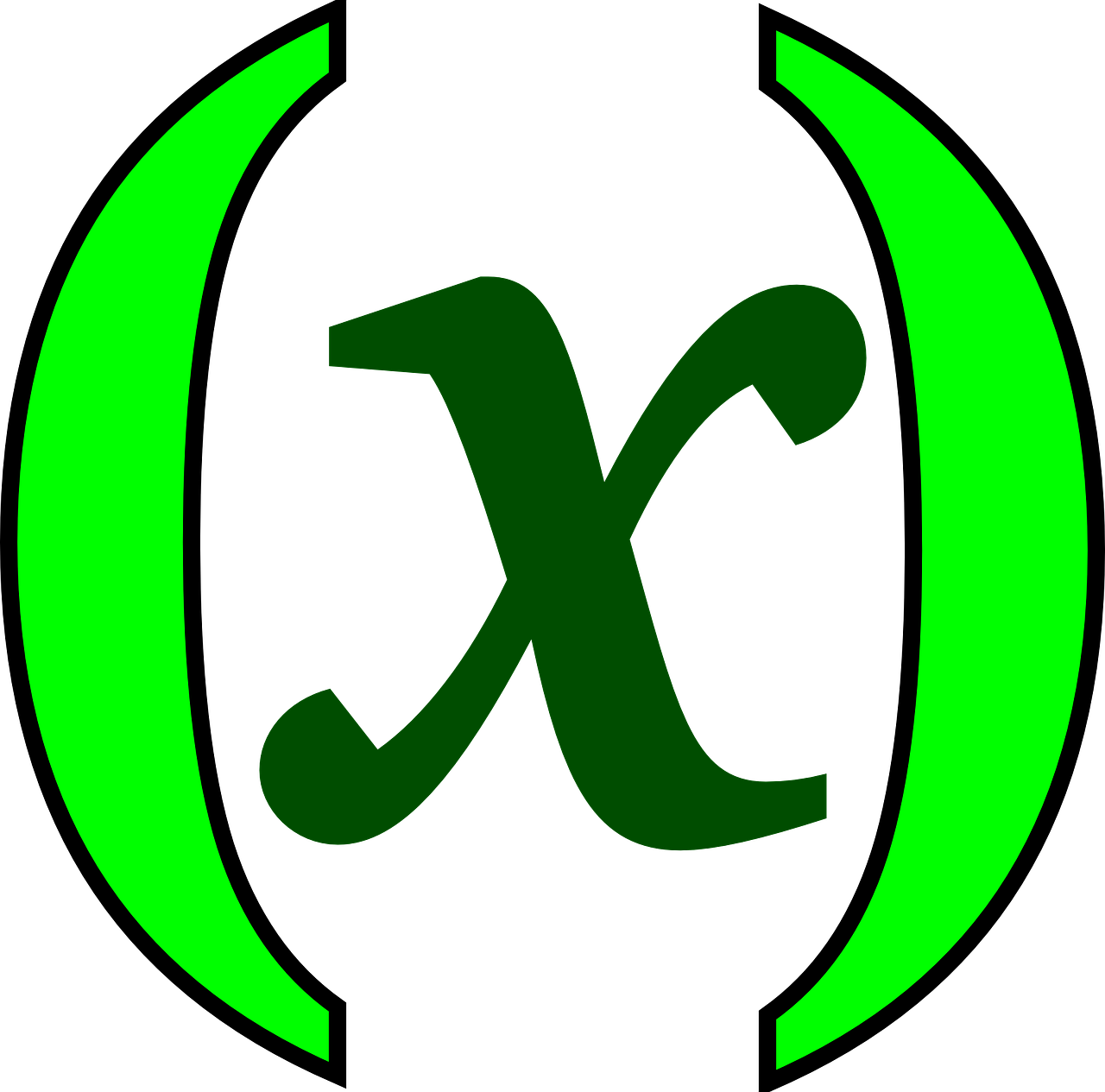 A Green Letter X In A Circle