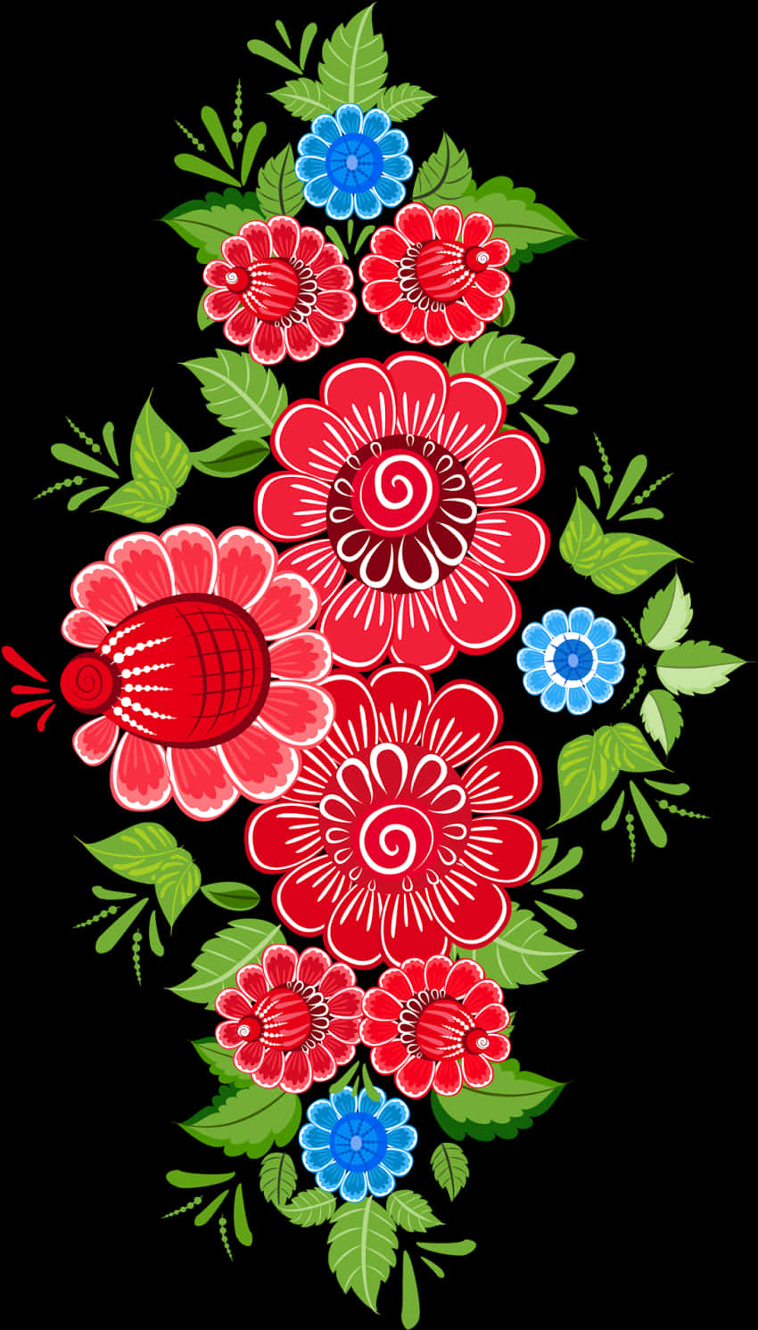 Clip Art Mexican Flower Pattern