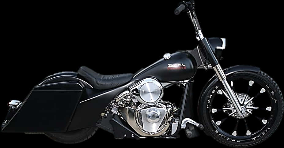 Clip Art Motorcycle With Steering Wheel - Motorcycle Bagger, Hd Png Download