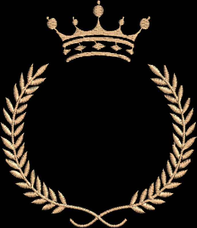 A Gold Crown And Laurel Wreath