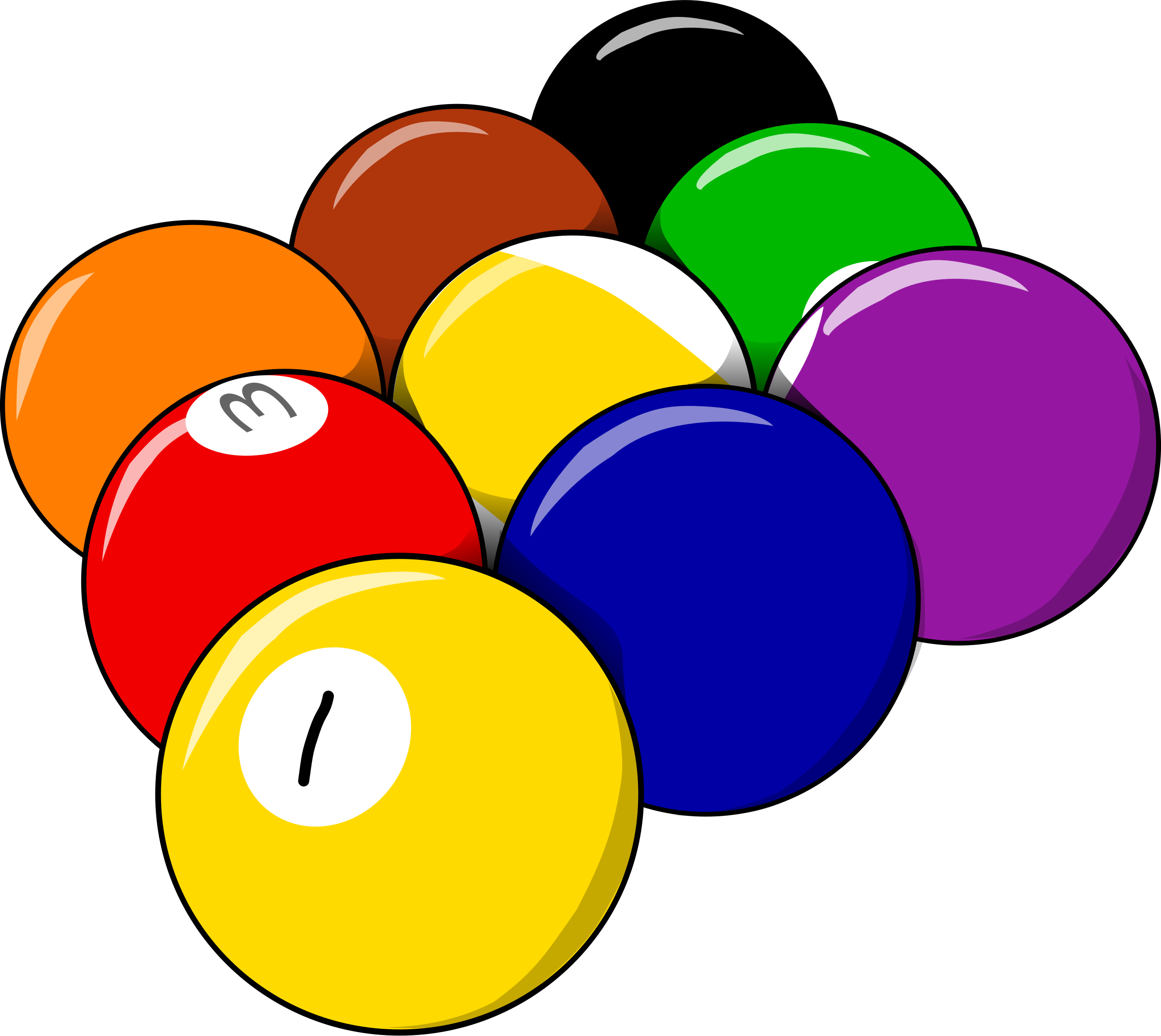 A Group Of Pool Balls