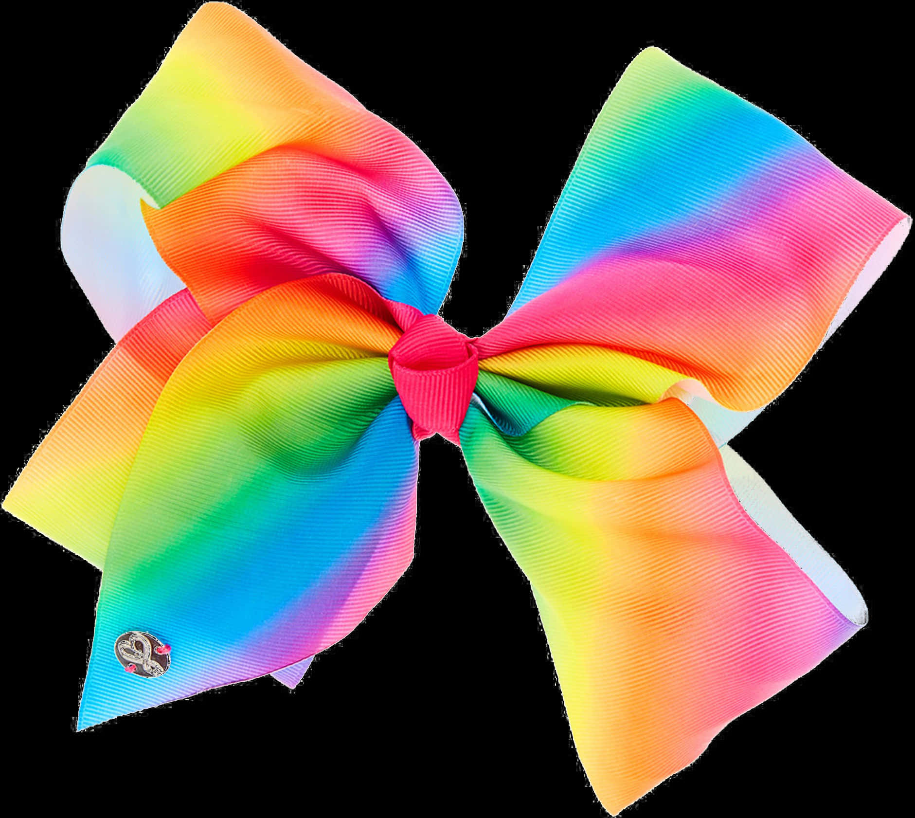A Rainbow Colored Bow On A Black Background