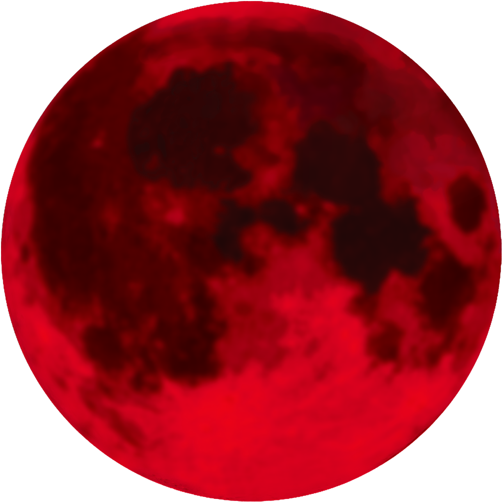 A Red Moon With Black Spots