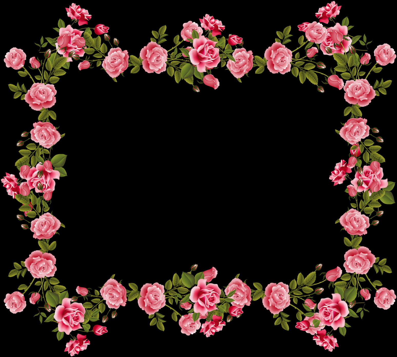 A Frame Of Pink Flowers