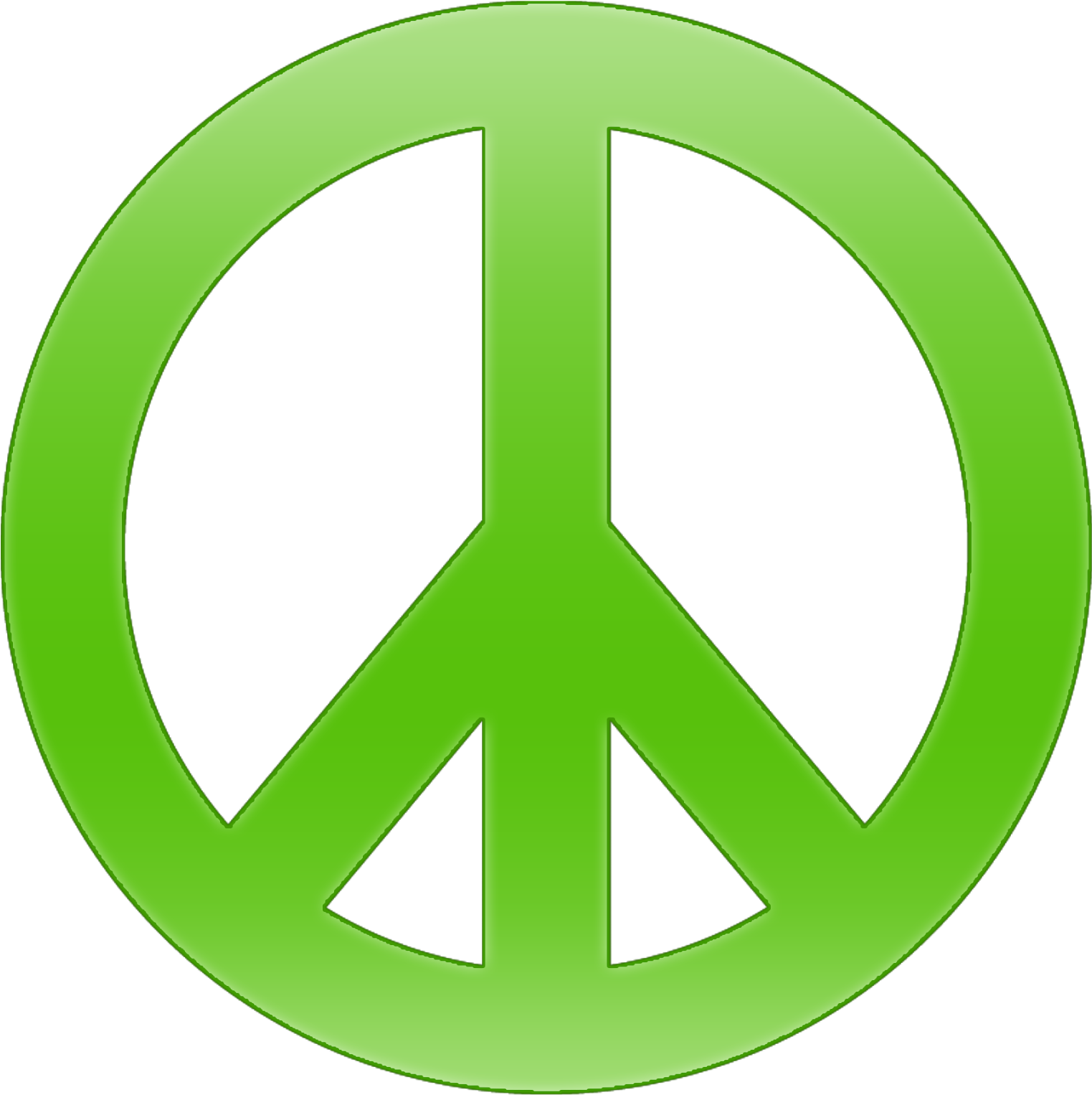 A Green Peace Sign With Black Background