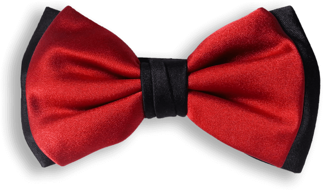 A Red Bow Tie With A Black Band
