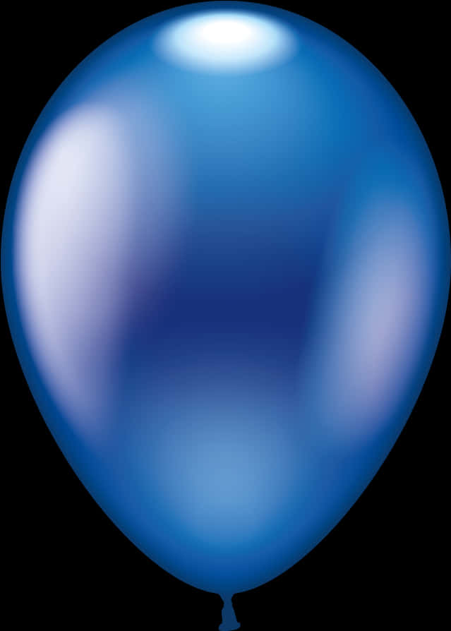 Clipart Balloon Dark Blue - Blue Metallic Balloon Transparent, Hd Png Download