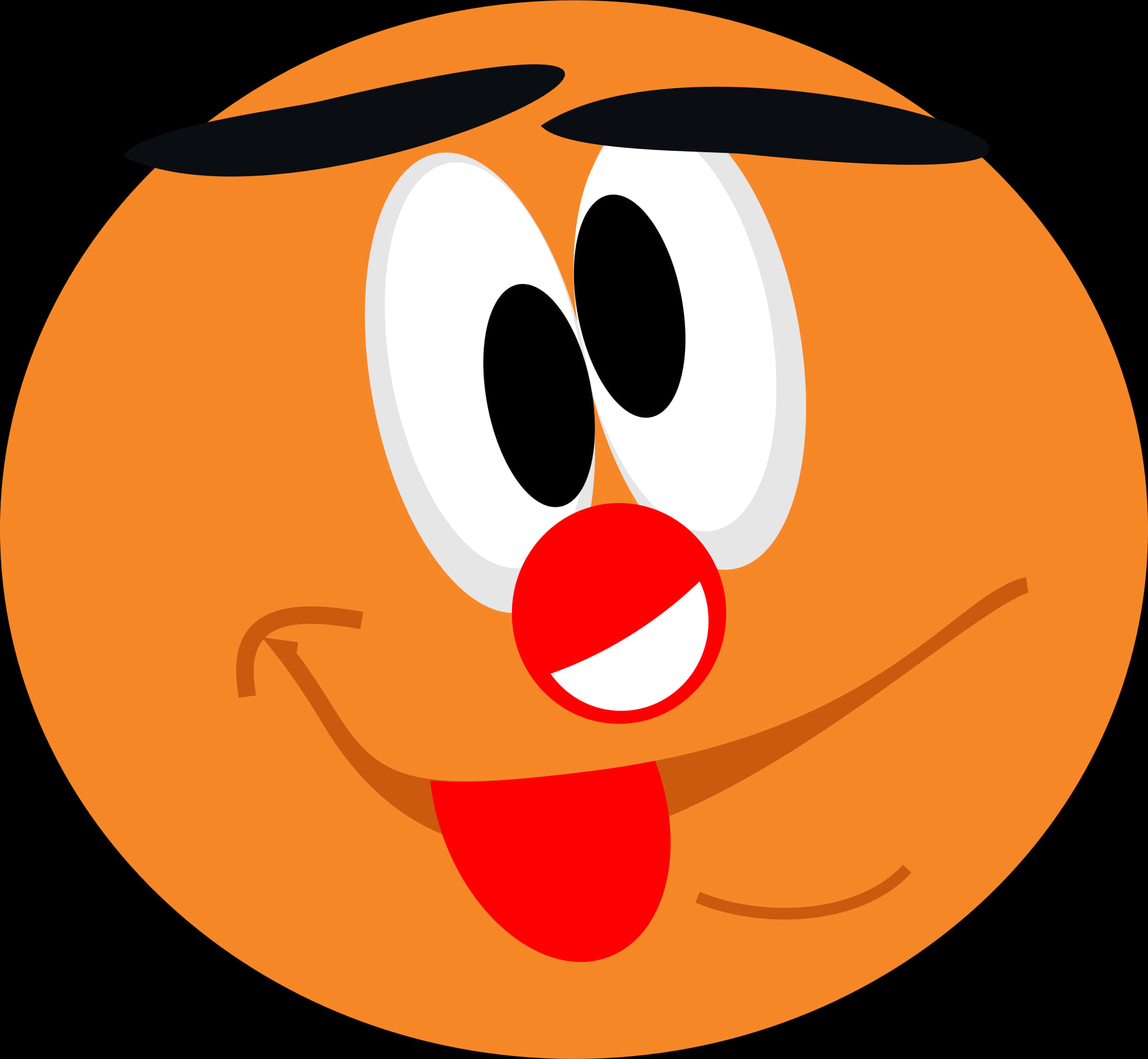A Cartoon Face With A Red Nose And A Red Nose