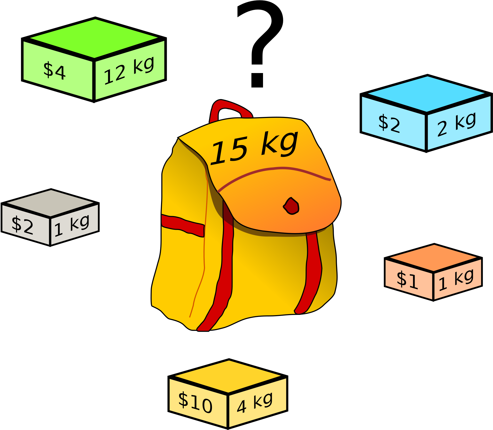 A Bag With Numbers And Boxes
