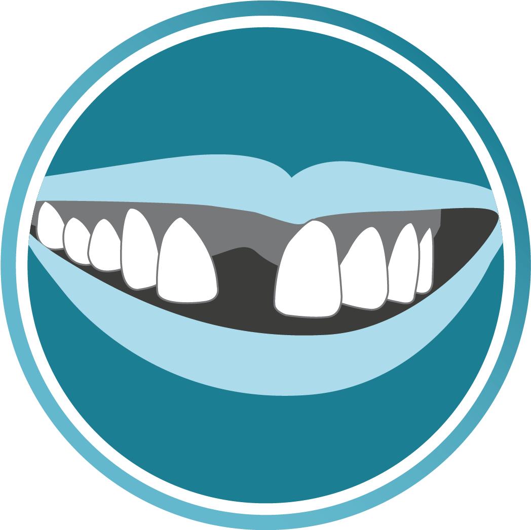 A Blue Circle With A Blue Background And A Blue And White Teeth