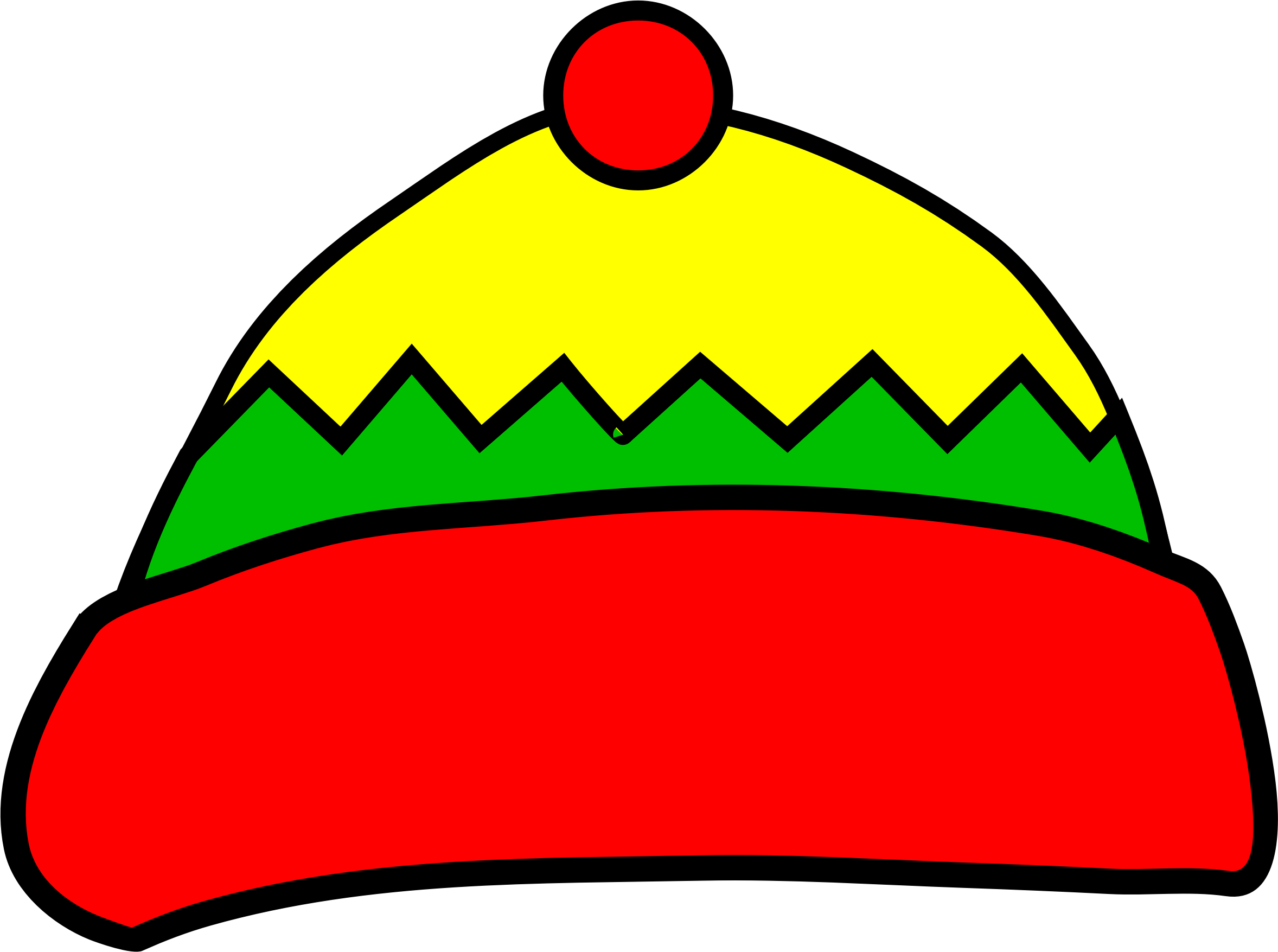 A Colorful Hat With A Red Circle