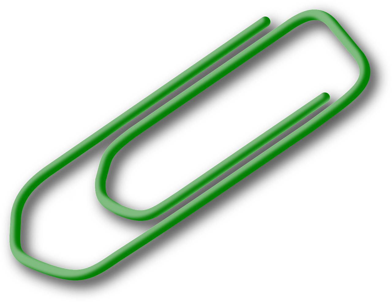A Green Paper Clip On A Black Background
