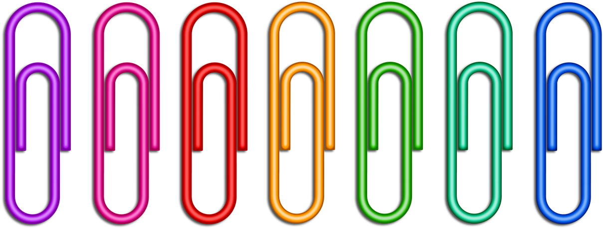 A Group Of Colorful Paper Clips