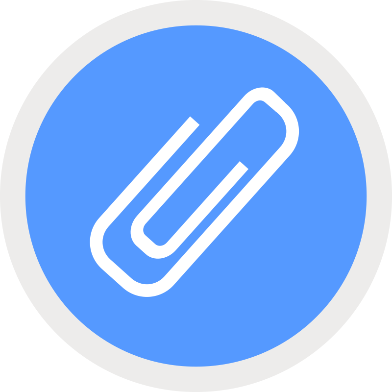 A Blue Circle With A White Paper Clip