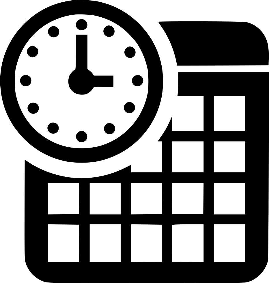 A Black And White Image Of A Clock And Calculator