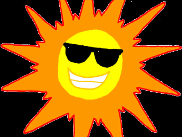 A Cartoon Sun With Sunglasses