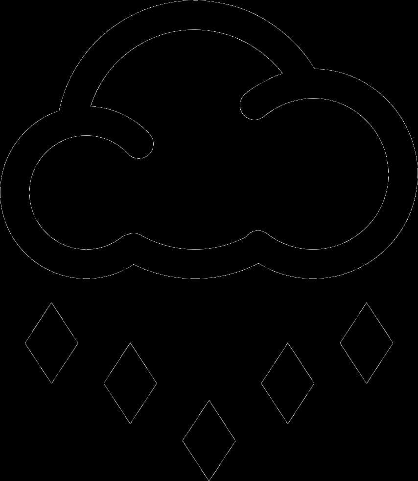 Cloud Icon With Diamond Rain