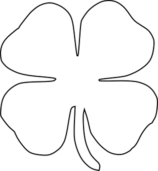 A White Clover Leaf On A Black Background