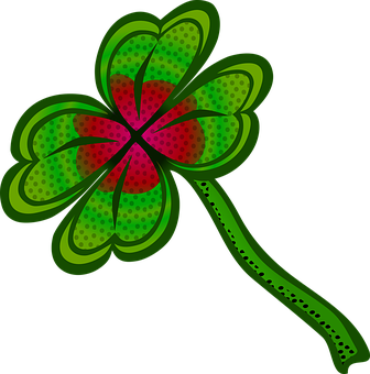 A Green And Red Four Leaf Clover