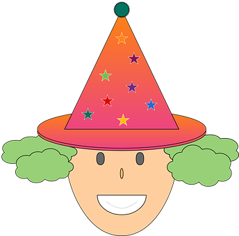 A Cartoon Of A Clown With A Hat