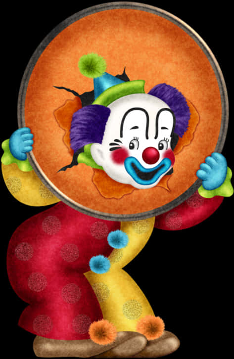 A Clown Holding A Plate